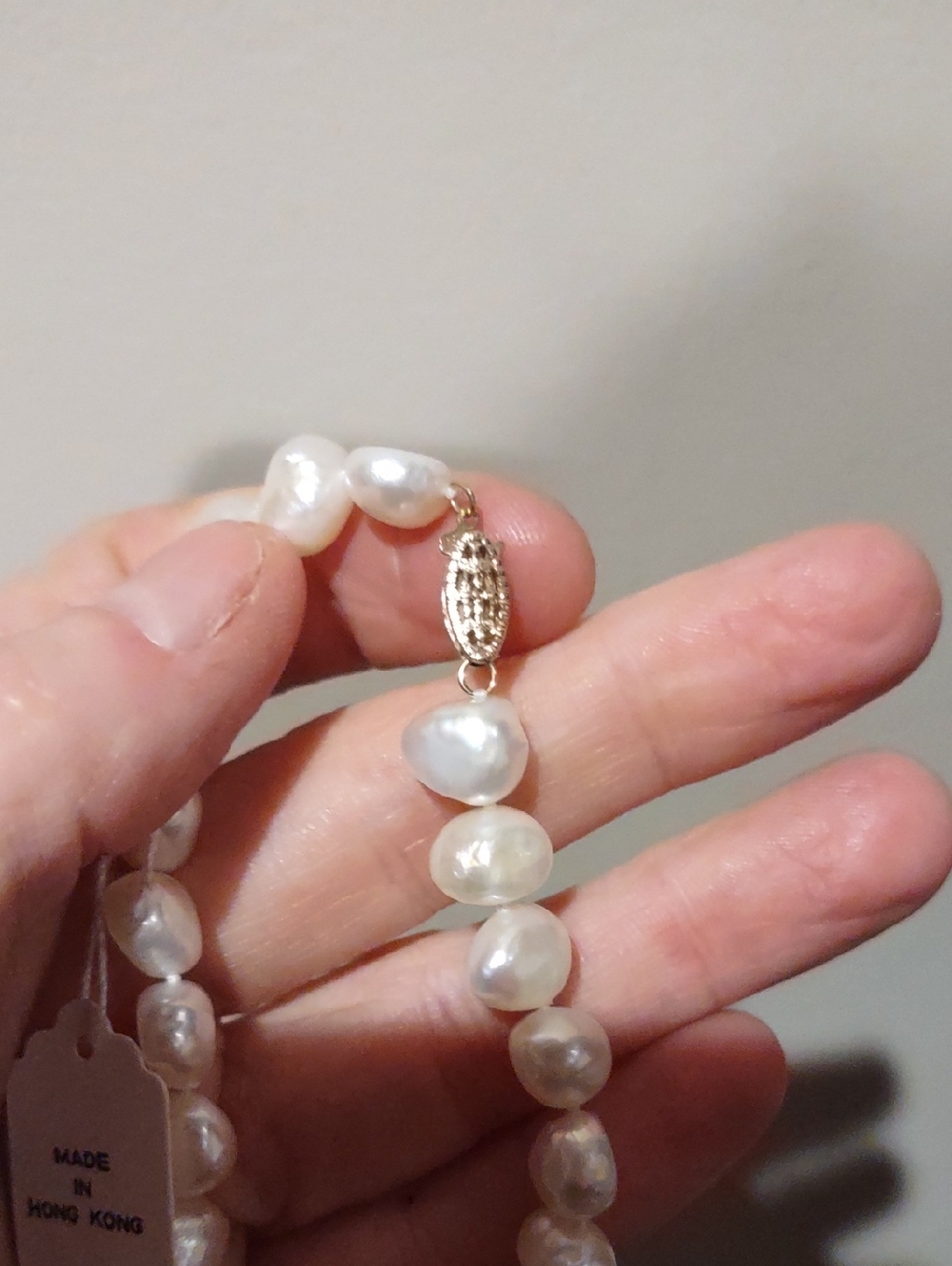 Freshwater Pearl Necklace And Bracelet Set Individually Knotted Nwt White - Picture 8 of 12